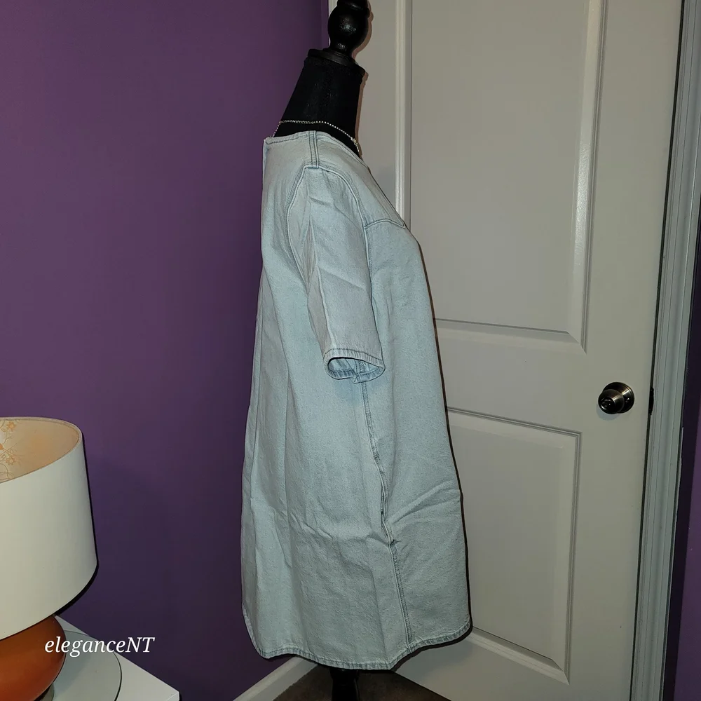 Levi's Light Blue Casual Tee Dress Sz: L NWT - Picture 10 of 12